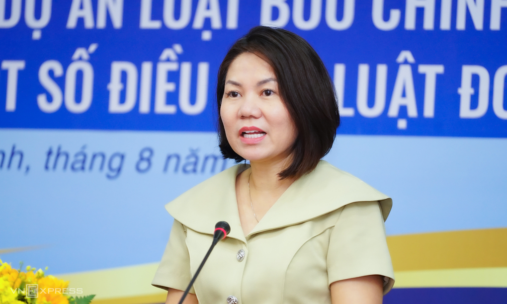 Bà Nguyễn Như Quỳnh, Vụ trưởng Pháp chế, Bộ Khoa học và Công nghệ, phát biểu tại sự kiện. Ảnh: Bảo Lâm