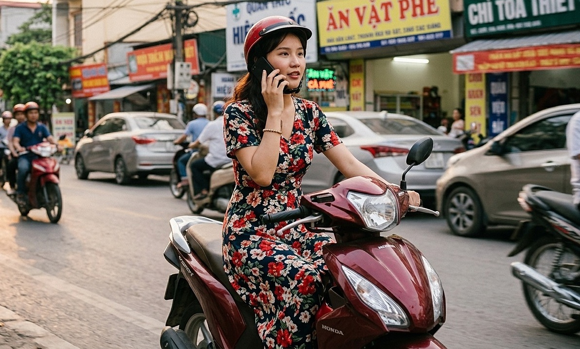 Dừng xe máy ở đâu để nghe điện thoại khi ôtô đậu kín lề đường?