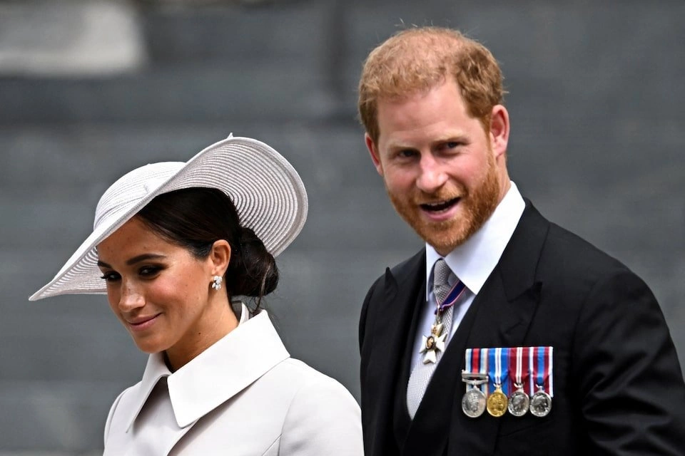 Vợ chồng Hoàng tử Harry và Meghan tại London, Anh, ngày 3/6/2022. Ảnh: Reuters