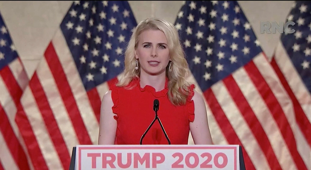 Natalie Harp, thành viên ban cố vấn chiến dịch tranh cử của Tổng thống Mỹ Donald Trump, phát biểu Đại hội toàn quốc đảng Cộng hòa trực tuyến ngày 24/8/2020. Ảnh: AFP