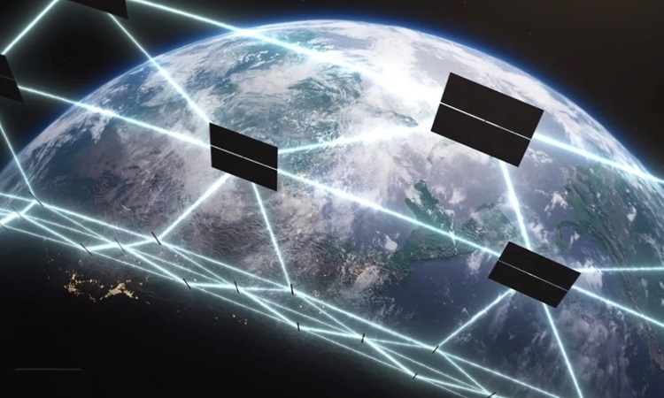 Mô phỏng chòm trung tâm dữ liệu trên quỹ đạo của Starcloud. Ảnh: Starcloud