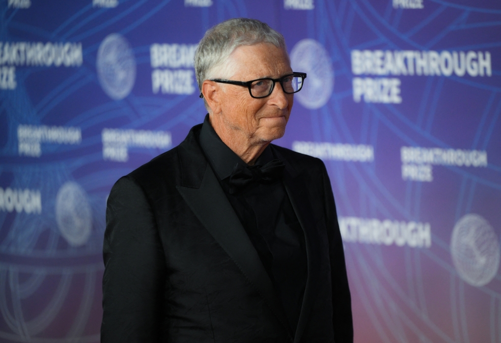 Bill Gates, đồng sáng lập Microsoft, tham dự Lễ trao giải Breakthrough Prize thường niên lần thứ 12 tại California, Mỹ, ngày 18/4. Ảnh: AFP
