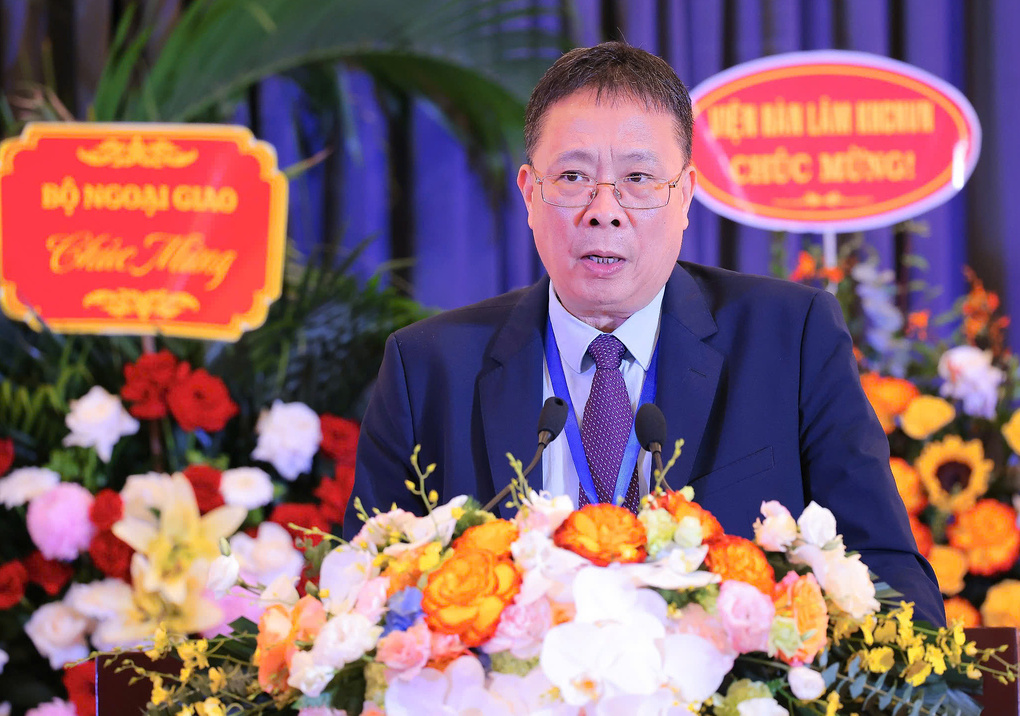 GS.VS Châu Văn Minh, Chủ tịch Liên hiệp các Hội Khoa học và Kỹ thuật Việt Nam nhiệm kỳ 2026-2031 phát biểu tại sự kiện. Ảnh: Vusta