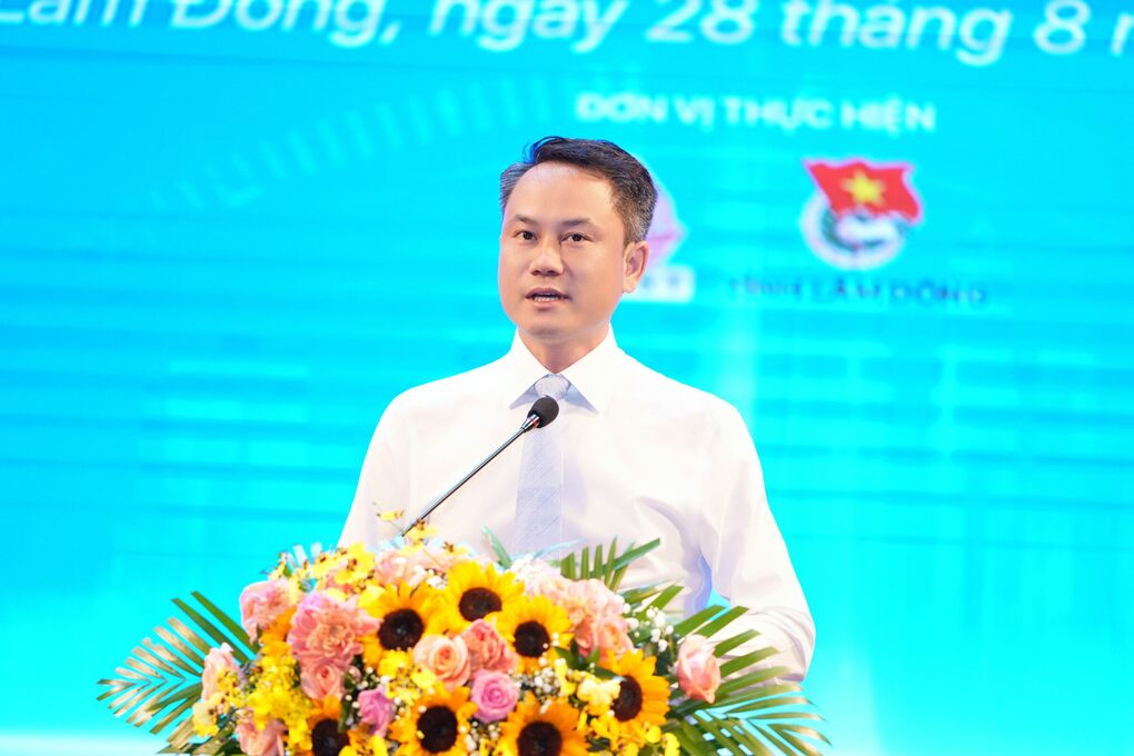 Ông Nguyễn Kim Quy, Bí thư Trung ương Đoàn phát biểu tại sự kiện. Ảnh: Trung Hiếu