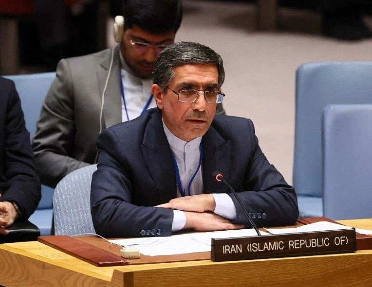 Đại sứ Iran tại Liên Hợp Quốc Gholamhossein Darzi tại New York ngày 15/1. Ảnh: AFP