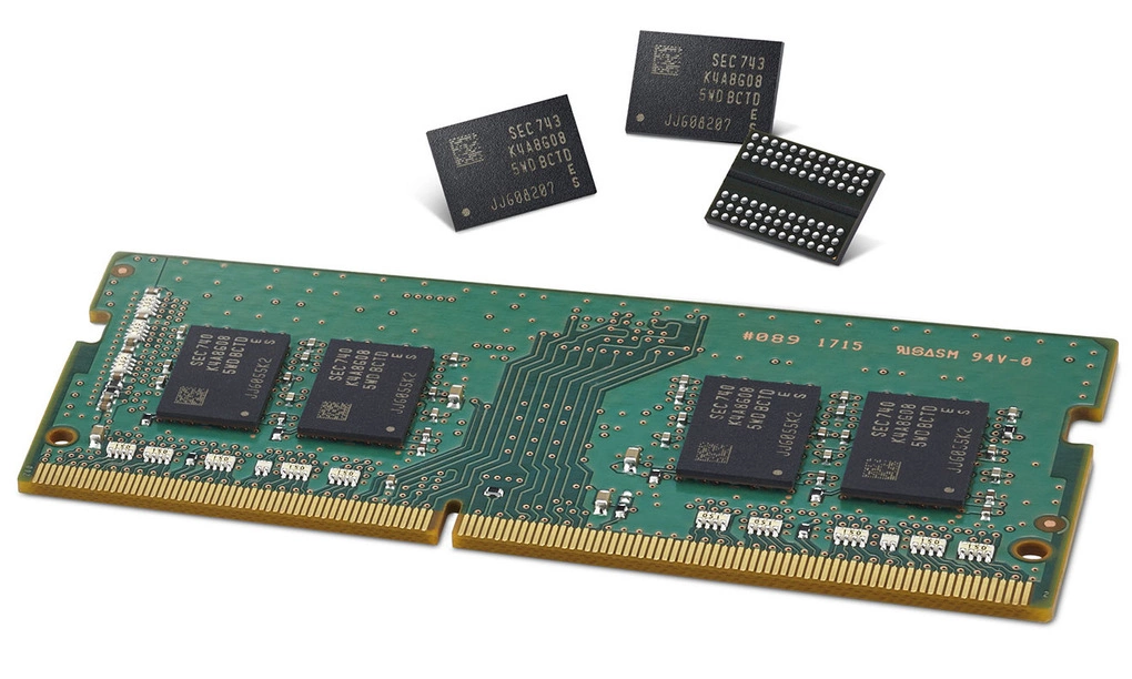 RAM DDR4 dùng chip nhớ 10 nm của Samsung. Ảnh: Samsung