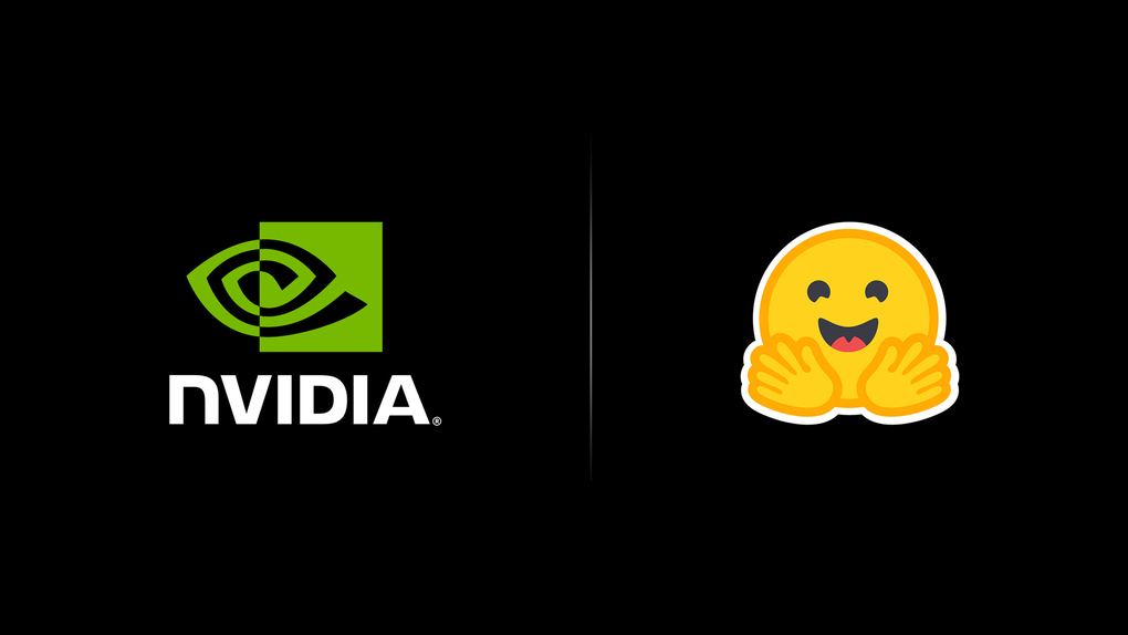 Nvidia logo and Hugging Face. Photo: Nvidia
