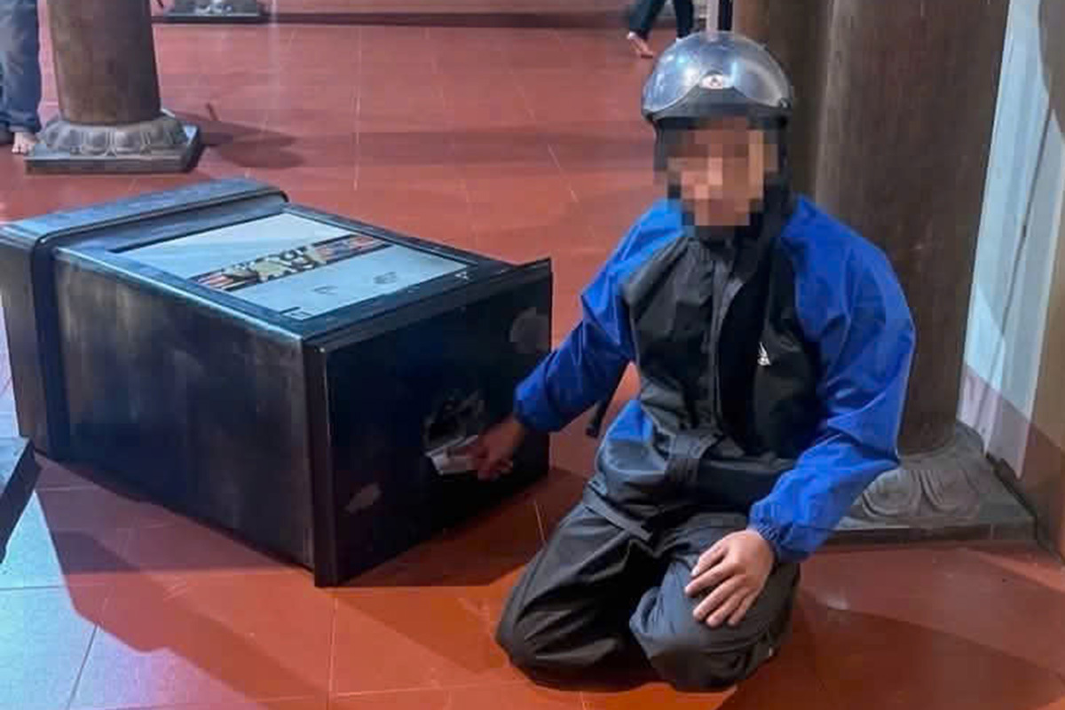 Cậy trộm hòm công đức ở Thiền viện Trúc Lâm Tây Nguyên