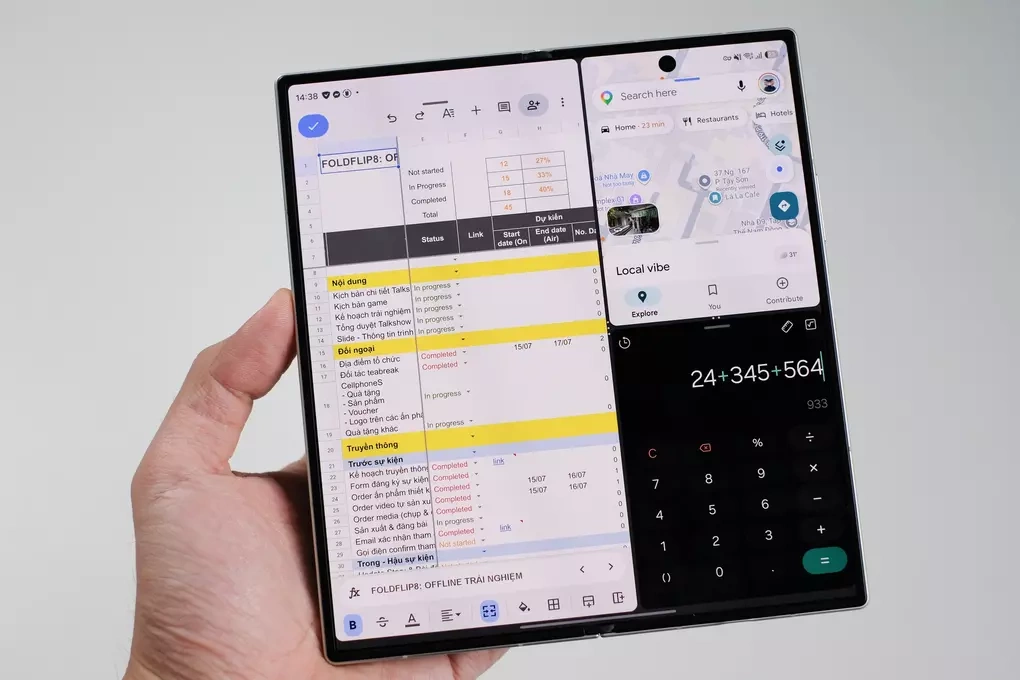 Khả năng đa nhiệm trên Galaxy Z Fold8 Ultra. Ảnh: Samsung