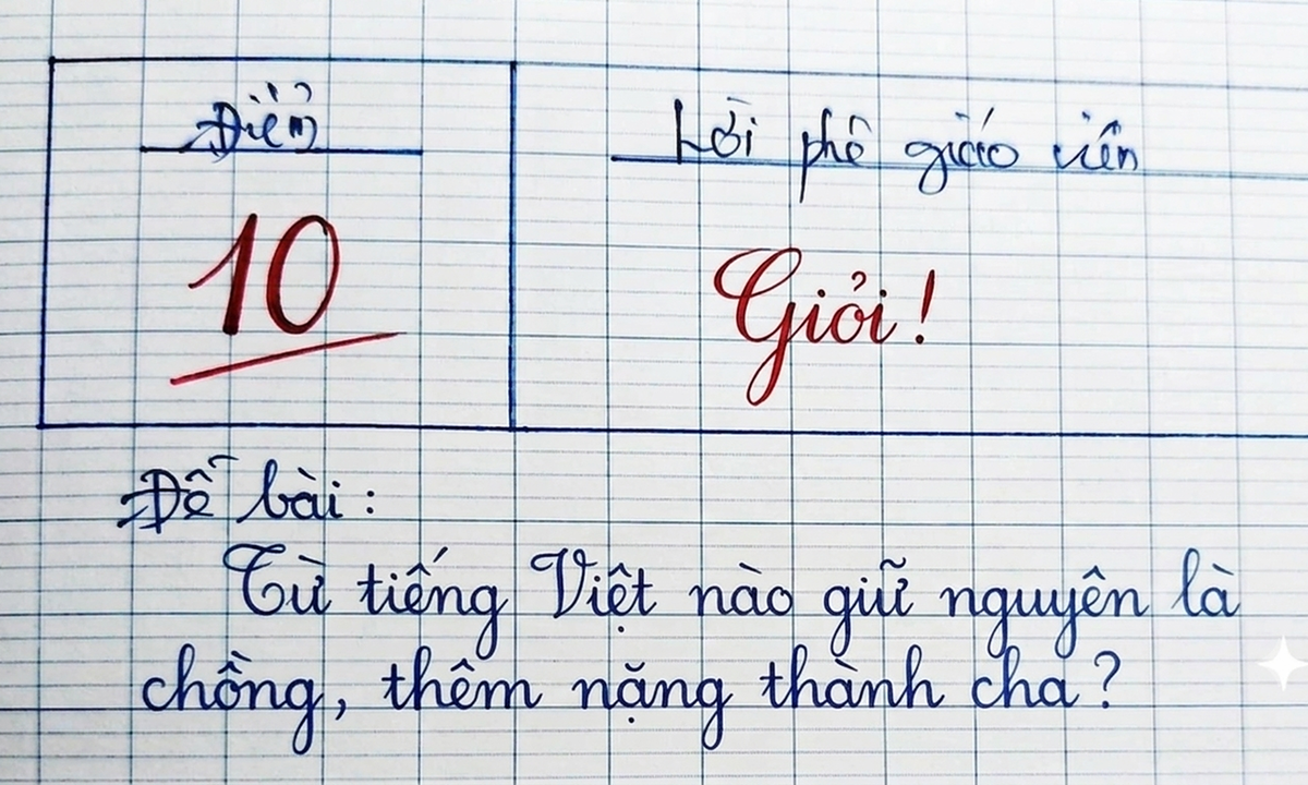 Từ tiếng Việt nào giữ nguyên là chồng, thêm dấu nặng thành cha?