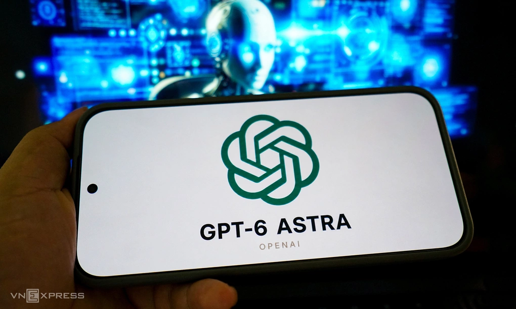 OpenAI and GPT-6 Astra logos displayed on a smartphone. Photo: Bao Lam