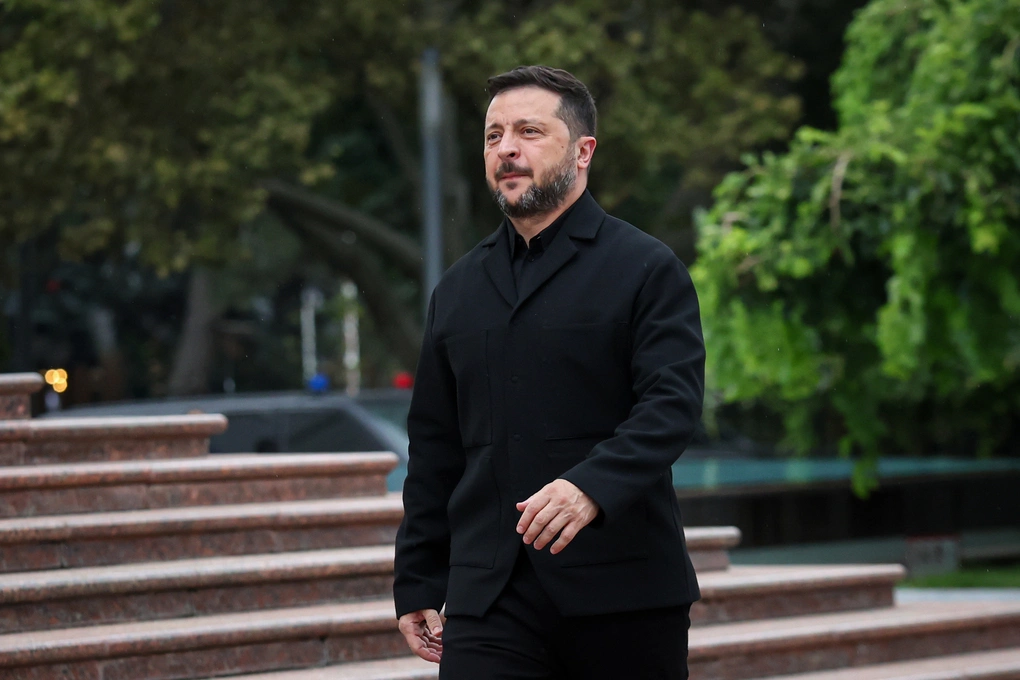 Tổng thống Volodymyr Zelensky tại Chisinau, Moldova ngày 27/8. Ảnh: AP