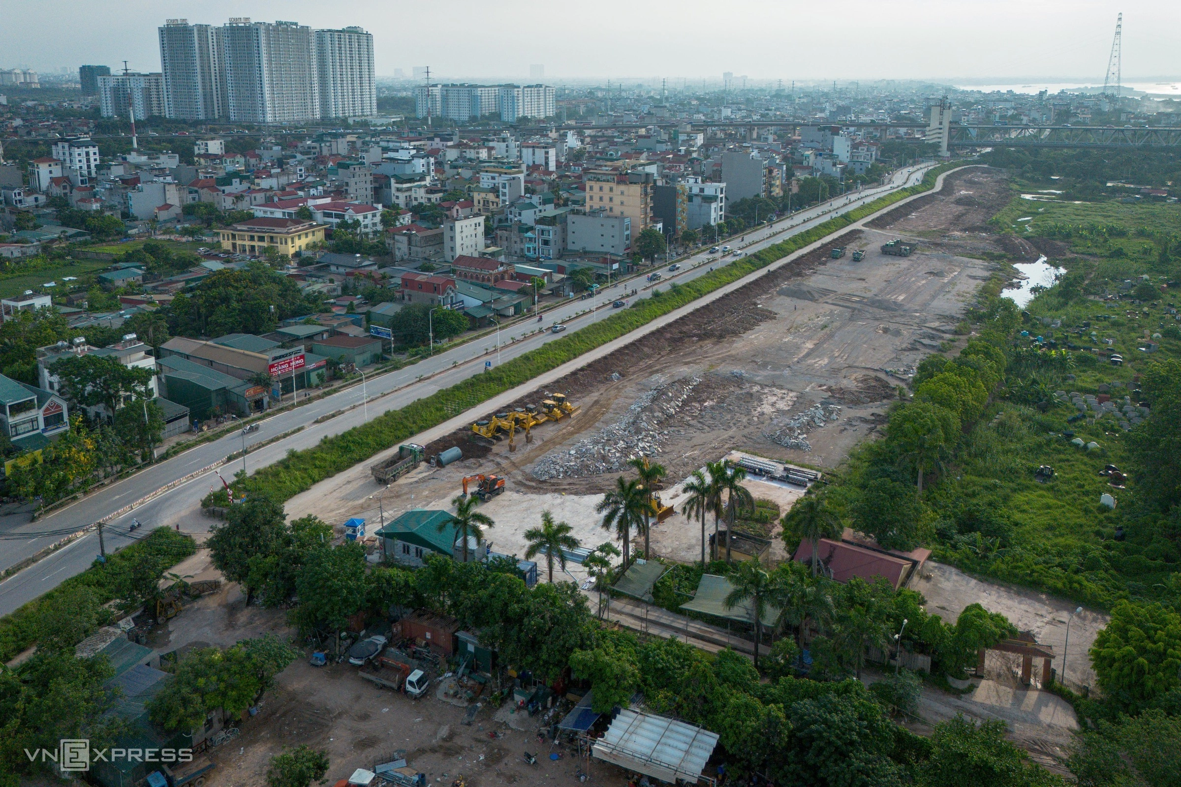 Mặt bằng phục vụ dự án Công viên công cộng phường Phú Thượng thuộc Trục đại lộ cảnh quan sông Hồng.