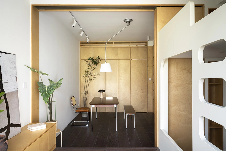 Căn hộ 56 m2 thiết kế không có phòng khách