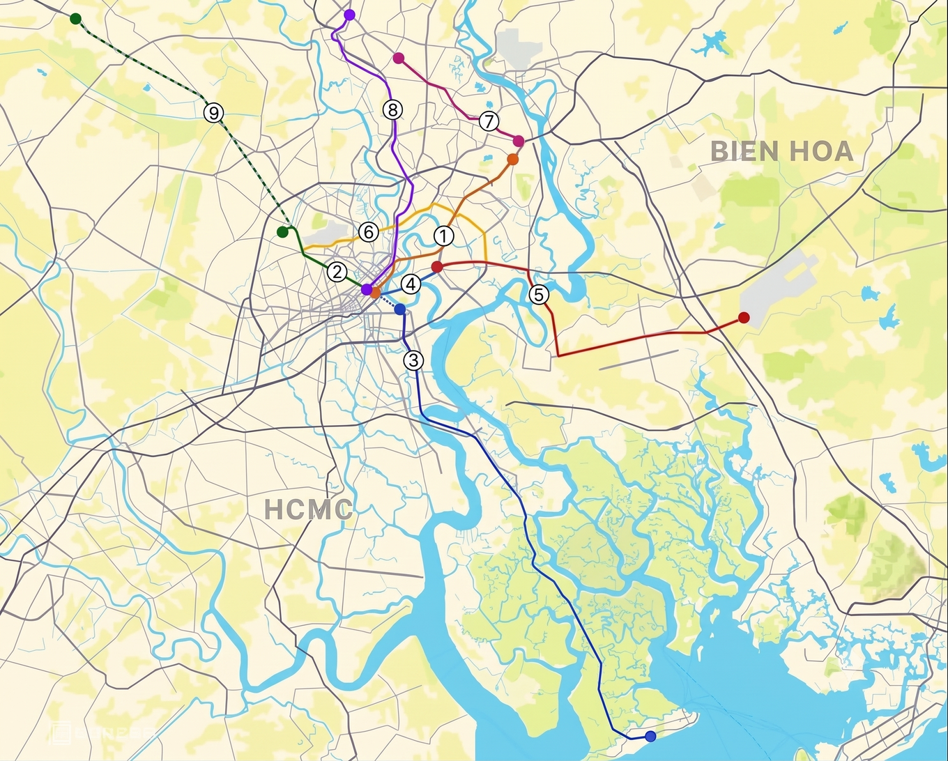 Ho Chi Minh City’s planned metro network by 2030. Graphic by Khanh Hoang