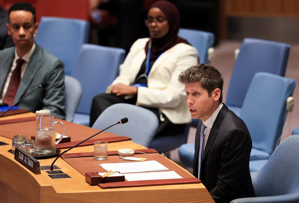 OpenAI CEO Sam Altman spoke before the United Nations Security Council during a session on AI on September 23. Photo: Reuters