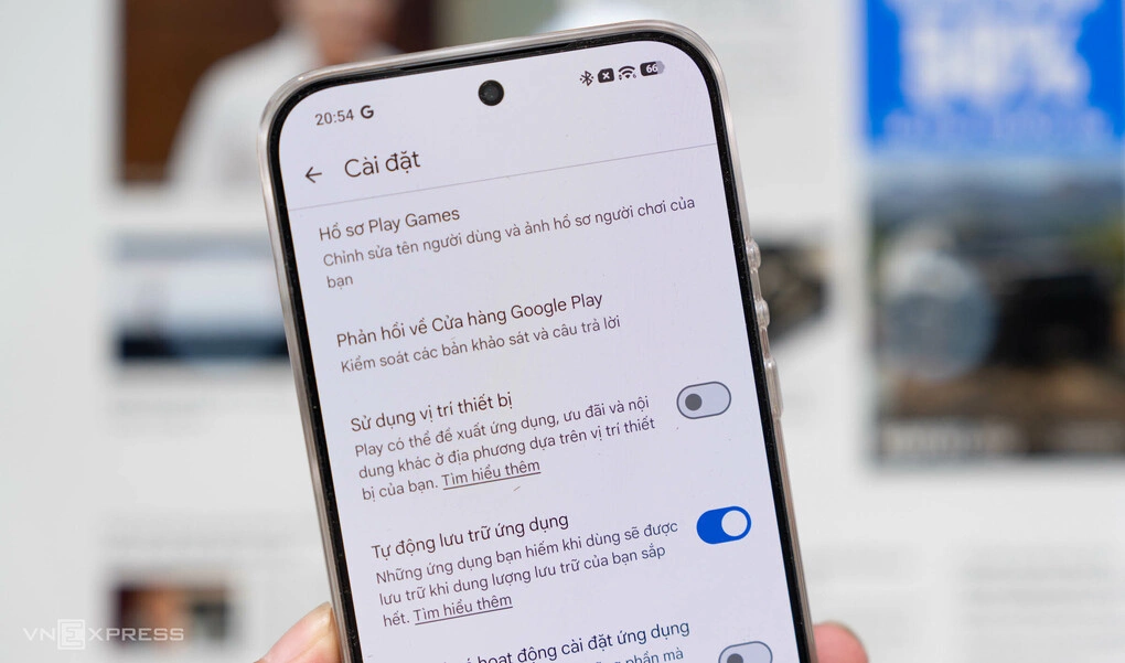 Tính năng khi được kích hoạt trên smartphone Android. Ảnh: Huy Đức