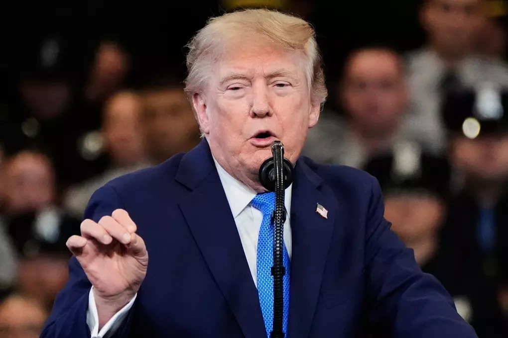 President Donald Trump spoke in Garden City, New York on August 14. Photo: AP