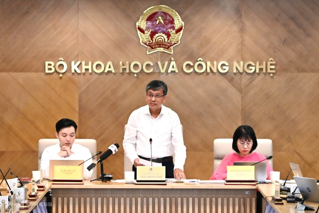 Thứ trưởng Trần Trung Tính, tại họp báo tháng 9 Bộ Khoa học và Công nghệ. Ảnh: Trọng Đạt