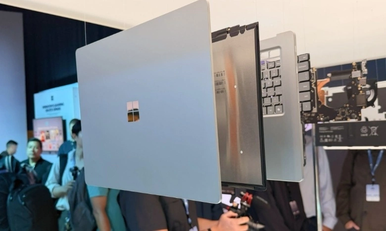 Microsoft showed off Surface Laptop Ultra components at the event. Photo: Engadget