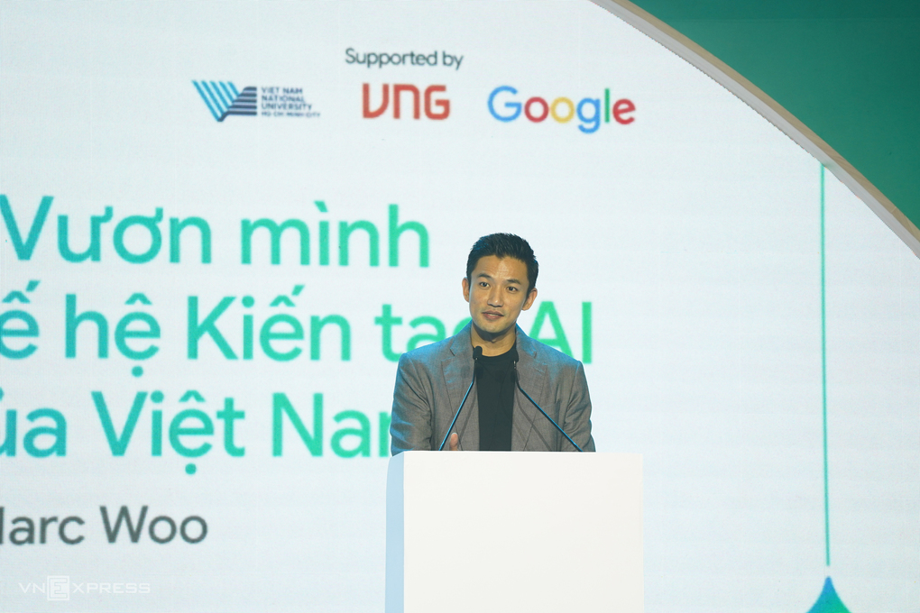Mr. Marc Woo, General Director of Google Vietnam, spoke at the event. Photo: Luu Quy