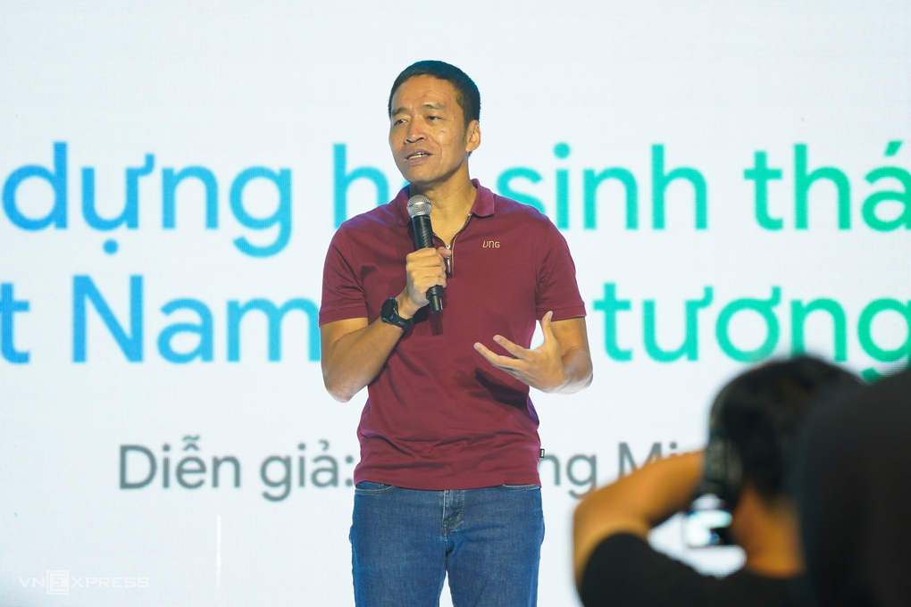 Mr. Le Hong Minh, Chairman of VNG, spoke at the event. Photo: Luu Quy