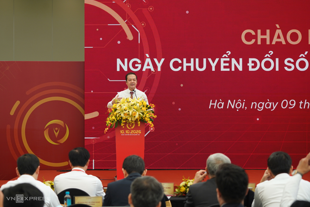 Deputy Minister of Science and Technology Pham Duc Long spoke at Digital Transformation Day, October 2026. Photo: Luu Quy