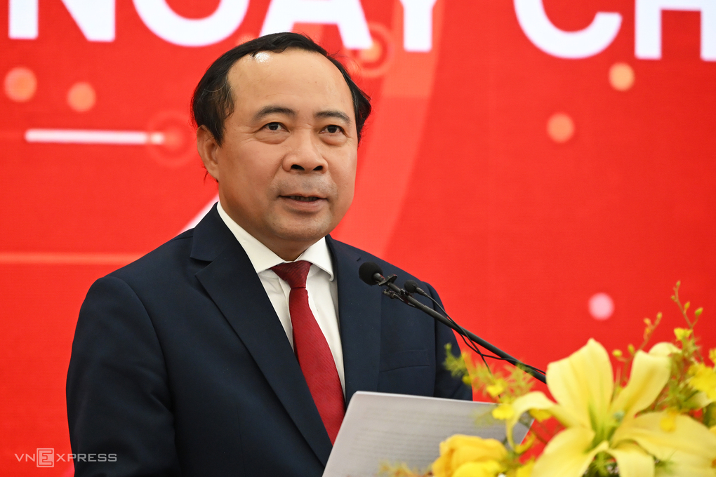Bộ trưởng Khoa học và Công nghệ Vũ Hải Quân tại sự kiện Ngày Chuyển đổi số Quốc gia 2026. Ảnh: Trọng Đạt