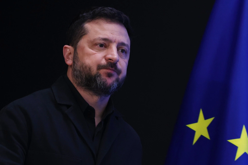 Tổng thống Ukraine Volodymyr Zelensky tại Brussels, Bỉ, ngày 16/10. Ảnh: AP