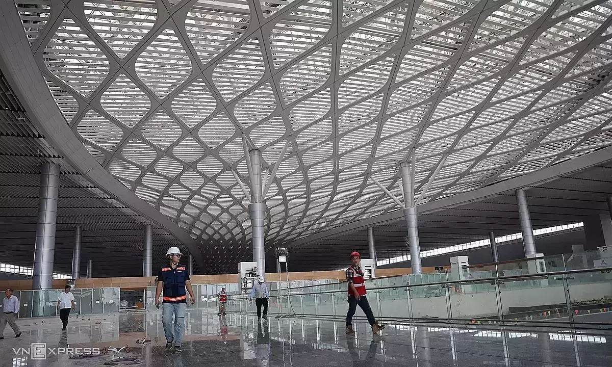 Nhà ga sân bay Long Thành đang được thi công, tháng 10/2026. Ảnh: Phước Tuấn